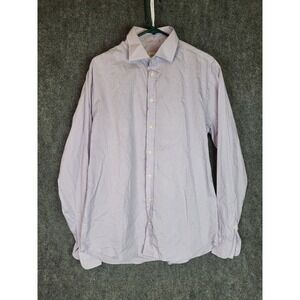 Armani Collezioni Mens Dress Shirt Striped Long Sleeve Button Up Men Size L Work